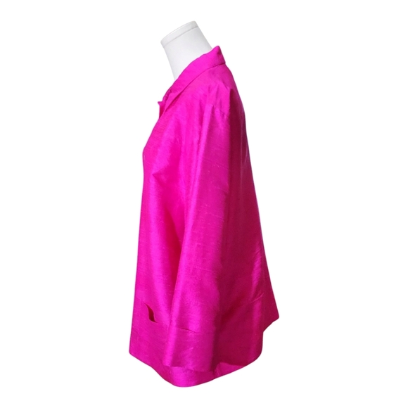 Michael Simon Pink Silk Jacket Embroidered Beaded Vintage 90s Size 0X - Picture 3 of 13